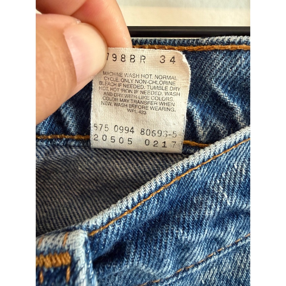 Vintage 90s Levis 505 Orange Tab Jeans Mens 34x31 Made in USA Straight Leg Denim - Picture 6 of 13